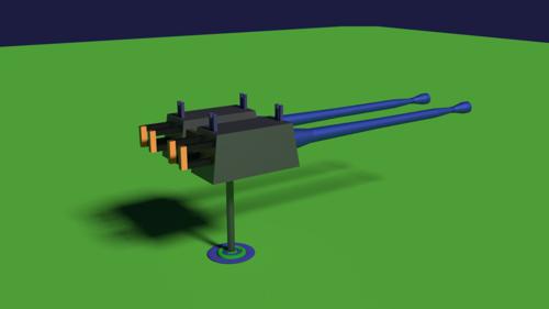 Twin Machine Gun Rendered In Cycles preview image
